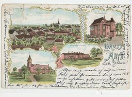 Arys, Kreis Johannisburg Arys, Ortsansicht, Kommandantur, Offizierskasino, Barackenlazarett 