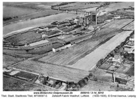 Tilsit, Stadt, Stadtkreis Tilsit  Tilsit, Zellstoff-Fabrik auf der Mühleninsel
