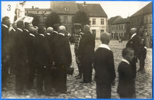 Passenheim, Stadt, Kreis Ortelsburg Passenheim, Marktplatz, Mackensen-Besuch 