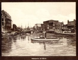 Königsberg (Pr.), Stadtkreis Königsberg Königsberg, Hafenpartie mit Börse Königsberg, Innerer Hafen (Alter Hafen östlich der alten Eisenbahnbrücke)