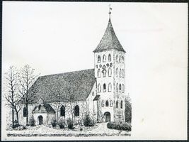 Benkheim, Kreis Angerburg Benkheim, Kirche - Zeichnung 