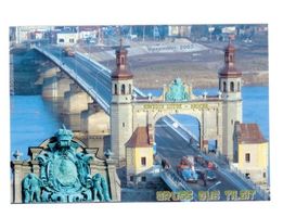 Tilsit, Stadt, Stadtkreis Tilsit Tilsit, Luisen-Brücke nach der Renovierung 2003, Medaillon der Königin Luise im Portal Тильзит, мост Луизы после реставрации 2003 года, медальон королевы Луизы на портале