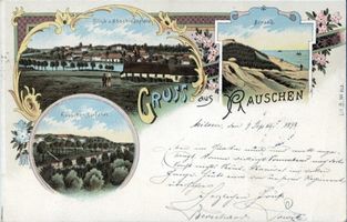 Rauschen Kr. Samland, Kreis Samland Rauschen Kr. Samland, 3 Ansichten, Blick vom Abschiedsplatz, Strand, Einfahrt Rauschen, Strand