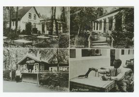 Metgethen, Ort und Bahnstation, Stadtkreis Königsberg Hohenzollernweg Metgethen,  Hohenzollernweg , Cafe und Restaurant  Zum Eichhörnchen  II Metgethen, Häuser früher und heute