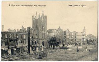 Lyck, Stadt, Kreis Lyck Lyck, Der zerstörte Marktplatz II Лык, разрушенная рыночная площадь, II