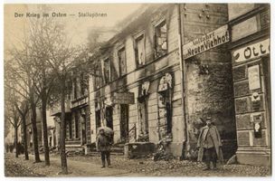 Ebenrode, Stadt, Kreis Ebenrode Stallupönen, Zerstörte Straße II Erster Weltkrieg