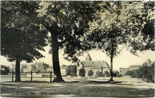 Wehlau, Kreis Wehlau Wehlau, Blick auf Kreishaus und Schule 