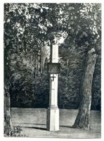 Metgethen, Ort und Bahnstation, Stadtkreis Königsberg Metgethen??, Die  Vierbrüdersäule von 1898 Metgethen, Vierbrüdersäule und Vierbrüderkrug