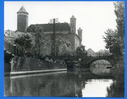 Heilsberg Kr. Heilsberg, Stadt, Kreis Heilsberg Heilsberg Kr. Heilsberg, Brücke mit Schloß II Heilsberg, Schloß