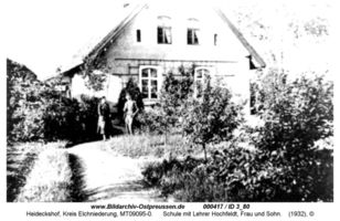 Heideckshof, Kreis Elchniederung  Elchniederung, Ksp. Heinrichswalde, Schulen, Lehrer, Schüler, Kindergärten