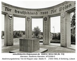 Allenstein, Stadtkreis Allenstein  Allenstein, Abstimmungsdenkmal