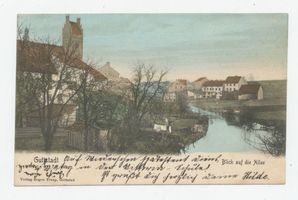 Guttstadt, Kreis Heilsberg Guttstadt, Blick auf die Allee und Kirche 
