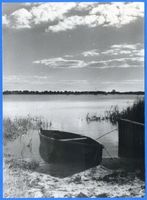 Großheidekrug, Kreis Samland Groß Heydekrug, Seekanal, Boot im Schilf 