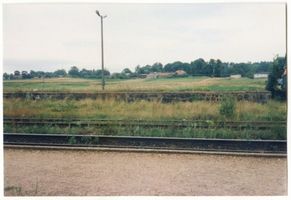 Fließdorf, Kreis Lyck Fließdorf, Bahnhof, Gleise 