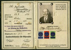 Johannisburg, Kreis Johannisburg Bollertstraße 3 Johannisburg, Bollertstraße, Meisterbrief Otto Pawlawski Johannisburg (Kreis), nicht verortete Bildmotive