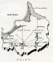 Allenstein, Stadtkreis Allenstein Allenstein, Plan der Zugverbindungen von Allenstein aus 