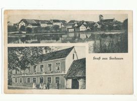 Gerdauen, Stadt und Bahnstation, Kreis Gerdauen Gerdauen, Ortsansicht, Gasthaus 