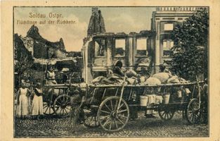 Soldau, Kreis Neidenburg Soldau, Flüchtlinge auf der Rückkehr Erster Weltkrieg
