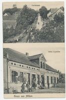 Milken, Kreis Lötzen Milken, Dorfstraße, Hotel 