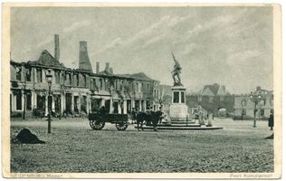 Neidenburg, Stadt, Kreis Neidenburg Neidenburg, Markt nach der Zerstörung von 1915 II Erster Weltkrieg