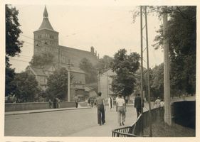 Allenstein, Stadtkreis Allenstein Allenstein, Jakobikirche von der Wilhelmsbrücke gesehen Allenstein, Jakobikirche