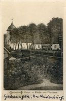 Gedwangen, Kreis Neidenburg Jedwabno, Kirche und Pfarrhaus 
