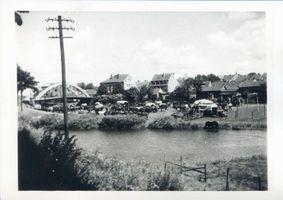 Wehlau, Kreis Wehlau Wehlau, Pferdemarkt, Lager auf den Allewiesen bei der Allebrücke Wehlau, Pferdemarkt