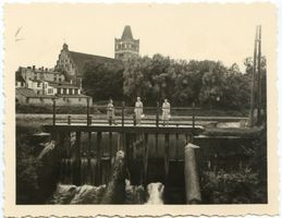 Friedland (Ostpr.), Kreis Bartenstein Friedland (Ostpr.), Ortsansicht mit Kirche I Фридланд (Вост. Пруссия), вид местечка с церковью, I