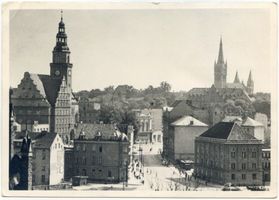 Allenstein, Stadtkreis Allenstein Allenstein, Ortsansicht mit Rathaus und Herz-Jesu-Kirche II Allenstein, Panoramabilder