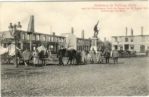 Neidenburg, Stadt, Kreis Neidenburg Neidenburg, Markt nach der Zerstörung Erster Weltkrieg