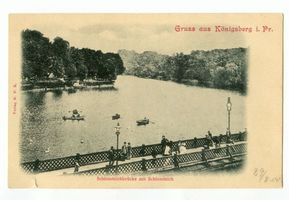Königsberg (Pr.), Stadtkreis Königsberg Königsberg (Pr.), Schloßteichbrücke mit Schloßteich Кёнигсберг (Пр.), мост через Замковый пруд