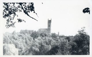 Mehlsack, Stadt, Kreis Braunsberg Mehlsack, Kirchen, Teilansicht der Stadt II Mehlsack, Stadtpanorama