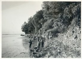 Balga, Kreis Heiligenbeil Balga, Frisches Haff am Fuß der Burgruine - spielende Kinder Бальга, Фришский залив у подножия руин замка — играющие дети