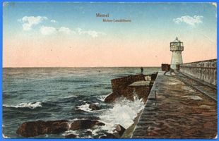 Memel, Stadt, Stadtkreis Memel Memel, Nordermole mit Molenleuchtturm IV 