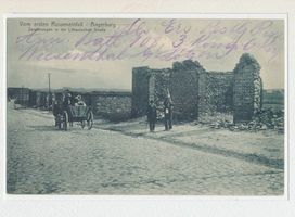 Angerburg Kr. Angerburg, Stadt, Kreis Angerburg Angerburg, Vom ersten Russeneinfall, Zerstörungen in der Litauischen Straße Erster Weltkrieg