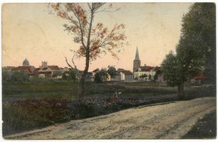 Passenheim, Stadt, Kreis Ortelsburg Passenheim, Blick auf die Stadt, Partie an der Gilgenauer Straße Пассенхайм, вид на город, уголок у Гильгенауэрштрассе