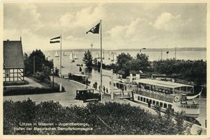 Lötzen, Stadt, Kreis Lötzen Lötzen, Jugendherberge und Hafen der Masurischen Dampferkompagnie Лётцен, молодёжная гостиница и порт Мазурского пароходного общества