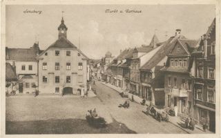 Sensburg, Stadt, Kreis Sensburg Sensburg, Marktplatz mit Rathaus III 