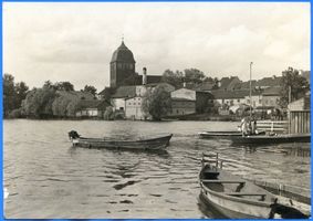 Passenheim, Stadt, Kreis Ortelsburg Passenheim, Blick auf die Stadt vom Kalbensee aus 