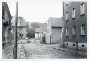 Mohrungen, Stadt, Kreis Mohrungen Markt Mohrungen, Markt, Blick in die Fleischergasse 