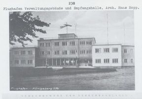Königsberg (Pr.), Stadtkreis Königsberg Königsberg, Flughafen Devau,  Verwaltungsgebäude und Empfangshalle VII Königsberg, Flughafen Devau