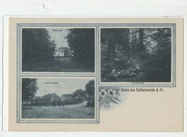 Steffenswalde, Kreis Osterode Steffenswalde, Schloss, Parkpartie, Dorfstraße 