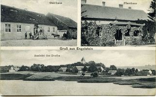 Engelstein, Kreis Angerburg Engelstein, Gasthaus, Pfarrhaus, Ortsansicht 