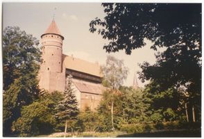 Allenstein, Stadtkreis Allenstein Allenstein, Schloß, Schloßturm mit Wehrgang Allenstein, Schloß