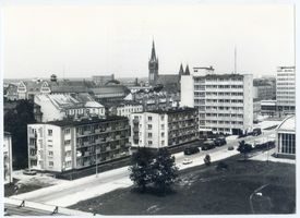 Allenstein, Stadtkreis Allenstein Allenstein, Blick auf die Stadt mit  Herz-Jesu-Kirche, Neue Straße von der Roonstraße Allenstein, Panoramabilder