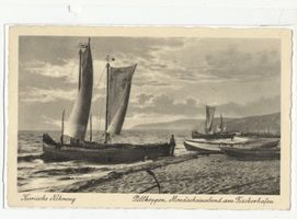 Pillkoppen, Kreis Samland Pillkoppen, Mondscheinabend am Fischerhafen 