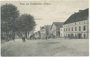 Breitenstein (Ostpr.), Ort, Kreis Tilsit-Ragnit Breitenstein fr. Kraupischken, Marktplatz, Blick zur Inster 