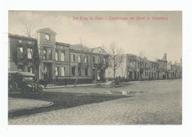 Neidenburg, Stadt, Kreis Neidenburg Neidenburg, Zerstörungen am Markt in Neidenburg Erster Weltkrieg