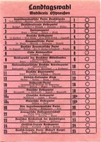  Ganz Ostpreußen, Wahlzettel zur Landtagswahl am 20.5.1928 