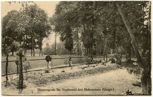 Hohenstein Kr. Osterode, Stadt, Kreis Osterode Hohenstein i. Ostpr., Massengrab im Stadtwald 